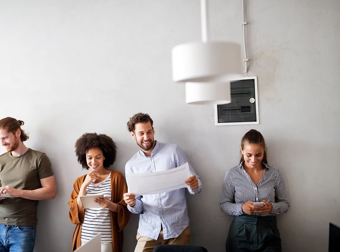 Young professionals collaborating as a team